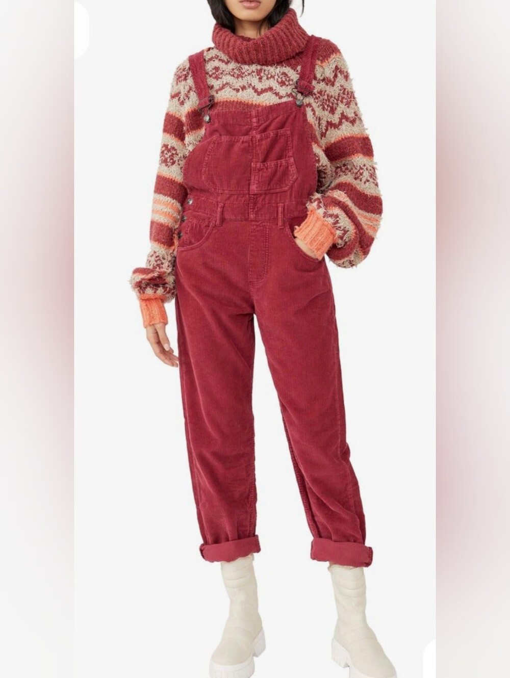 WE THE FREE (Free People) Size M Corduroy Overalls